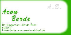 aron berde business card